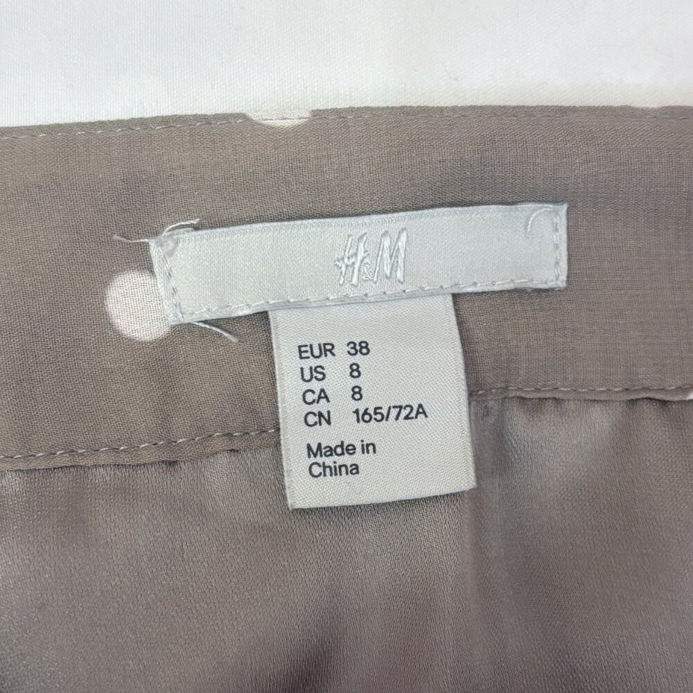 H&M warm gray sheer polka dot a-line skirt size US 8 - Picture 5 of 10